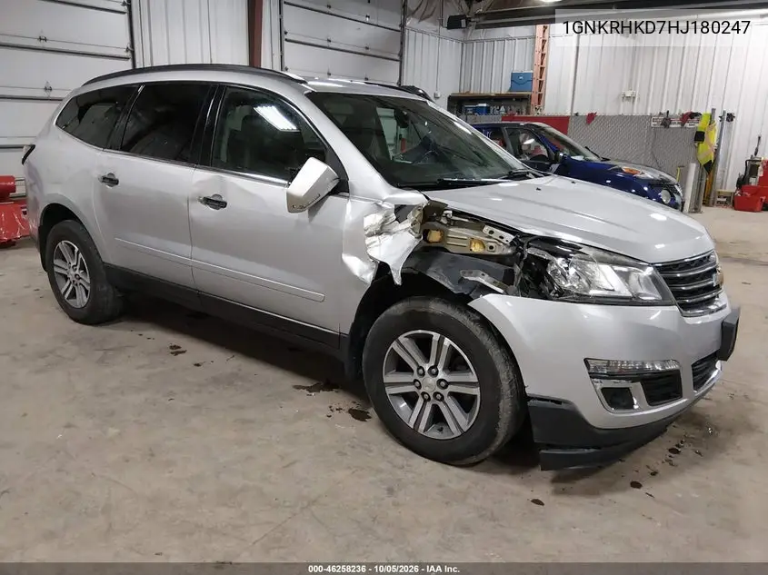 CHEVROLET TRAVERSE 2017, VIN 1GNKRHKD7HJ180247