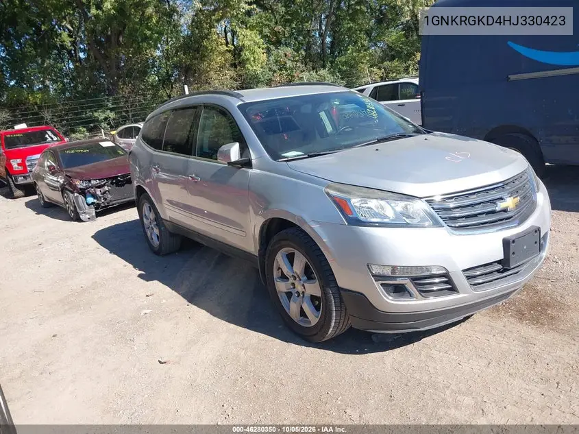 CHEVROLET TRAVERSE 2017, VIN 1GNKRGKD4HJ330423