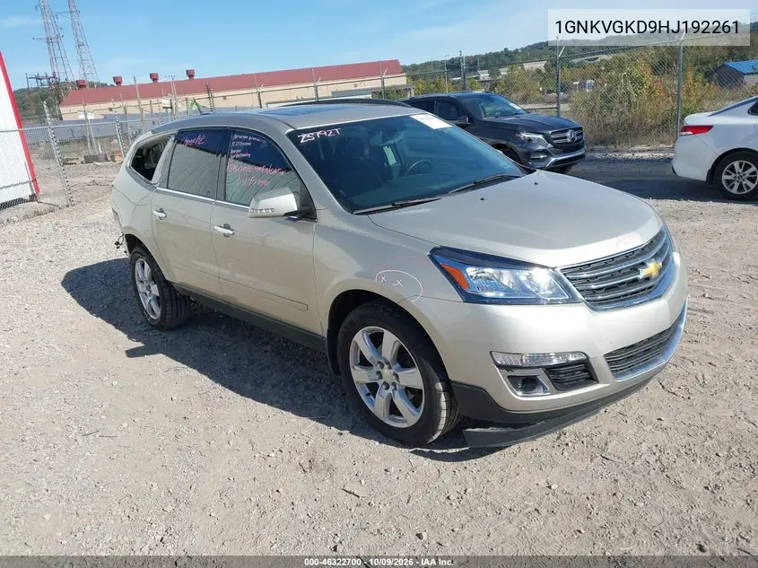 CHEVROLET TRAVERSE 2017, VIN 1GNKVGKD9HJ192261