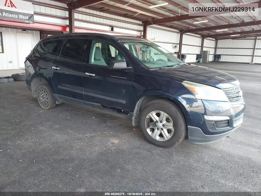 CHEVROLET TRAVERSE 2017, VIN 1GNKRFKD6HJ229314