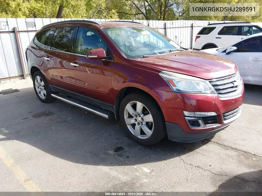 CHEVROLET TRAVERSE 2017, VIN 1GNKRGKD5HJ289591