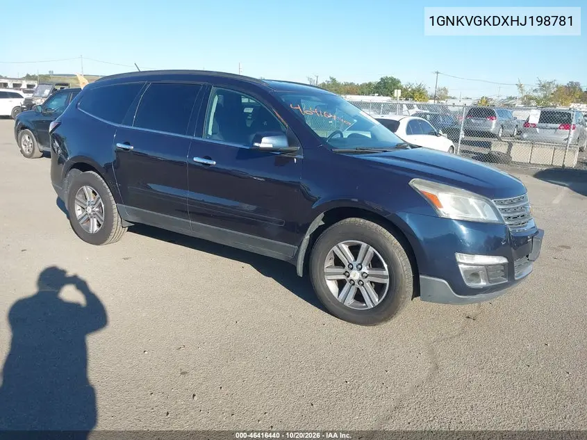CHEVROLET TRAVERSE 2017, VIN 1GNKVGKDXHJ198781