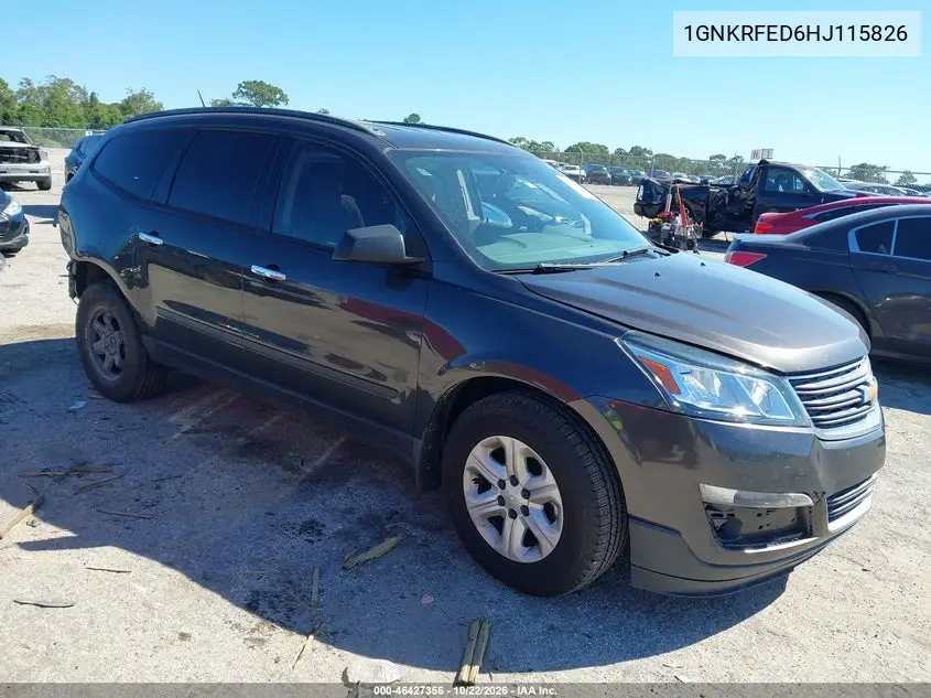 CHEVROLET TRAVERSE 2017, VIN 1GNKRFED6HJ115826
