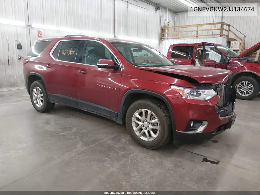 CHEVROLET TRAVERSE 2018, VIN 1GNEVGKW2JJ134674