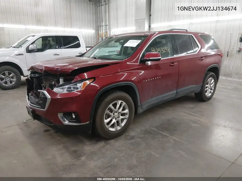 2018 CHEVROLET TRAVERSE VIN 1GNEVGKW2JJ134674 — фото 2