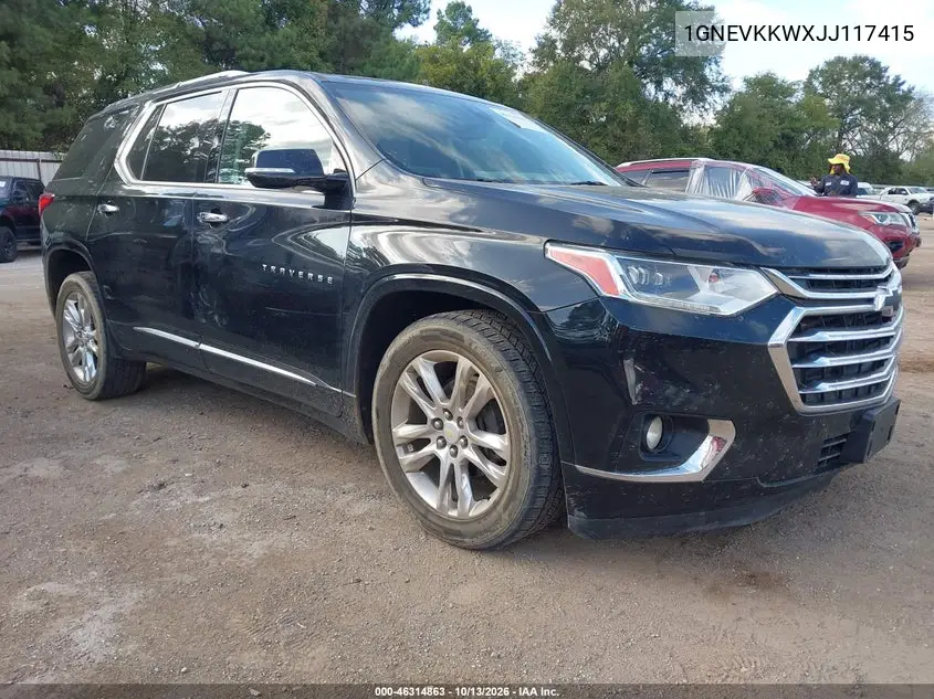 CHEVROLET TRAVERSE 2018, VIN 1GNEVKKWXJJ117415
