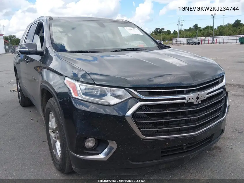 CHEVROLET TRAVERSE 2019, VIN 1GNEVGKW2KJ234744