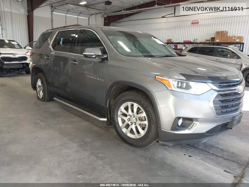 CHEVROLET TRAVERSE 2019, VIN 1GNEVGKW8KJ116911