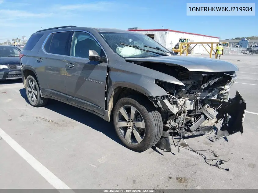 CHEVROLET TRAVERSE 2019, VIN 1GNERHKW6KJ219934