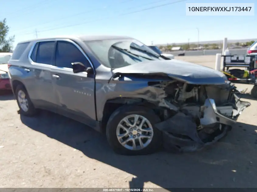 CHEVROLET TRAVERSE 2019, VIN 1GNERFKWXKJ173447