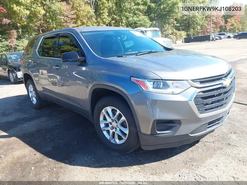CHEVROLET TRAVERSE 2019, VIN 1GNERFKW9KJ108203