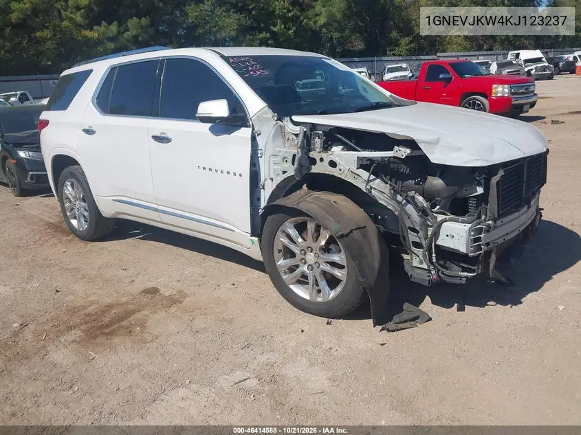 CHEVROLET TRAVERSE 2019, VIN 1GNEVJKW4KJ123237