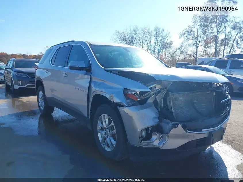 CHEVROLET TRAVERSE 2019, VIN 1GNERGKW8KJ190964