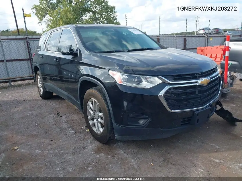 CHEVROLET TRAVERSE 2019, VIN 1GNERFKWXKJ203272