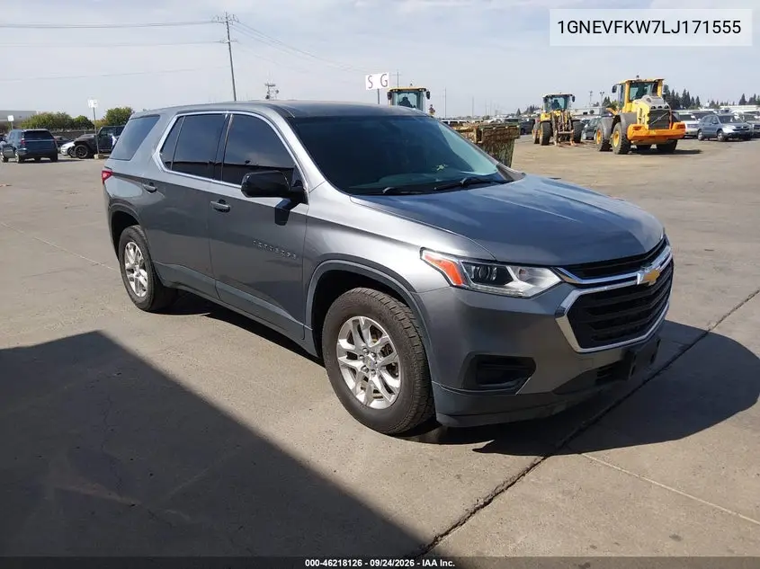 CHEVROLET TRAVERSE 2020, VIN 1GNEVFKW7LJ171555