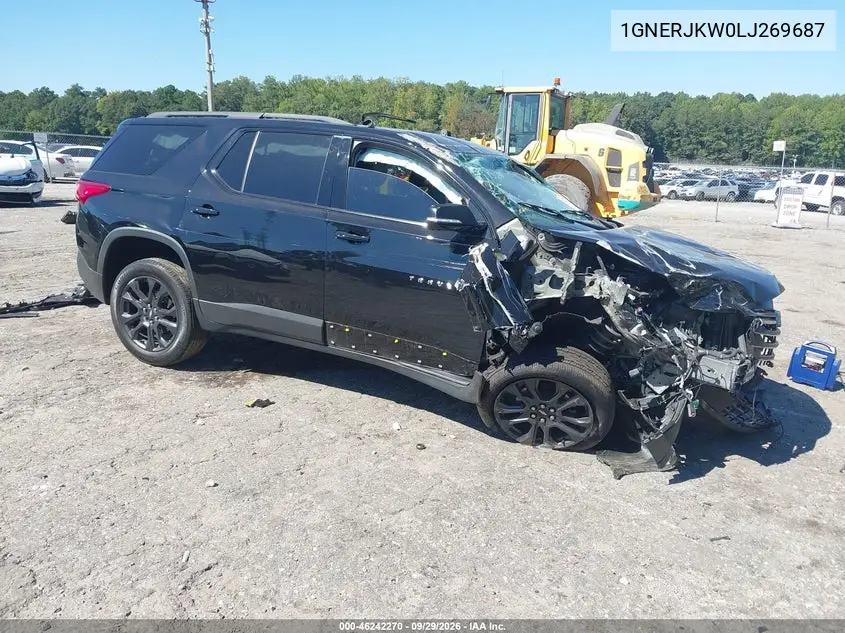 CHEVROLET TRAVERSE 2020, VIN 1GNERJKW0LJ269687