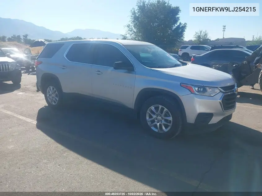 CHEVROLET TRAVERSE 2020, VIN 1GNERFKW9LJ254215