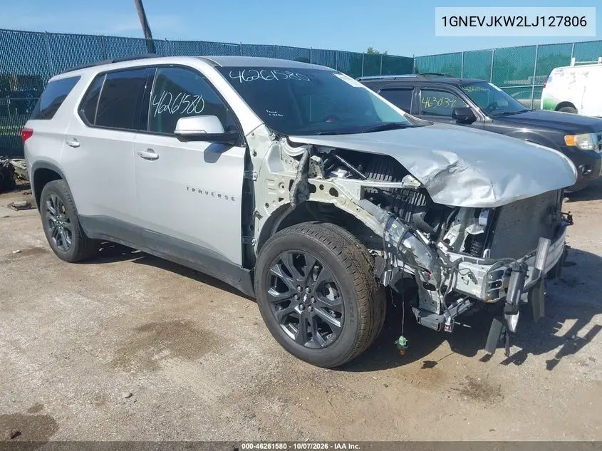 CHEVROLET TRAVERSE 2020, VIN 1GNEVJKW2LJ127806