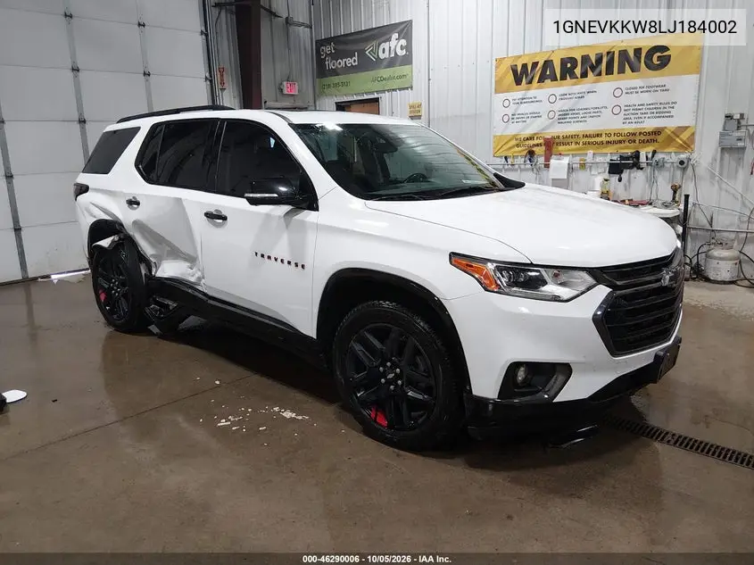 CHEVROLET TRAVERSE 2020, VIN 1GNEVKKW8LJ184002