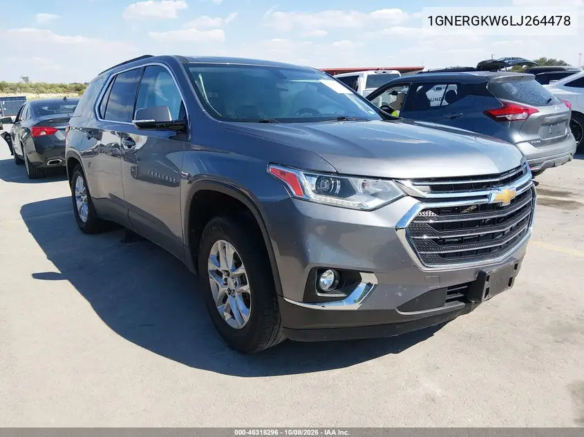CHEVROLET TRAVERSE 2020, VIN 1GNERGKW6LJ264478
