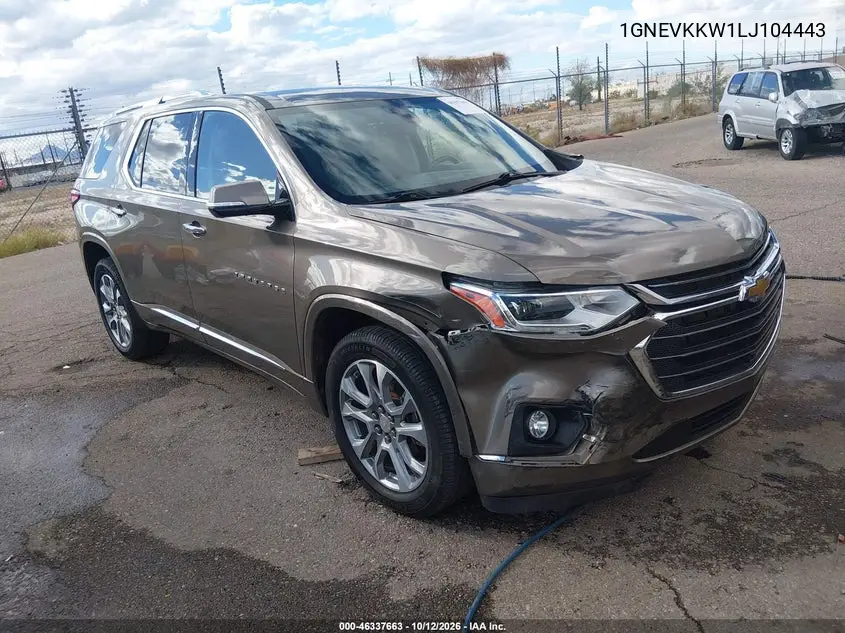 CHEVROLET TRAVERSE 2020, VIN 1GNEVKKW1LJ104443