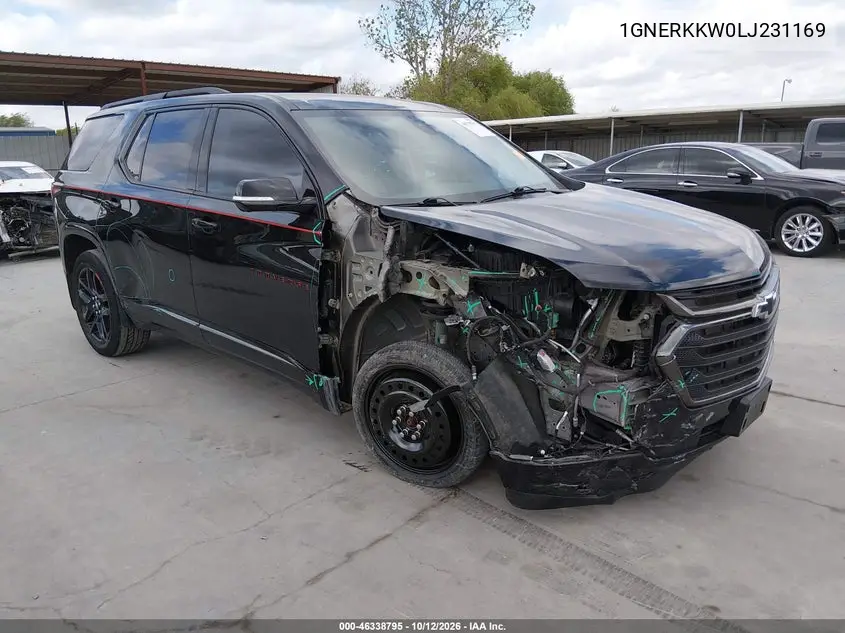CHEVROLET TRAVERSE 2020, VIN 1GNERKKW0LJ231169