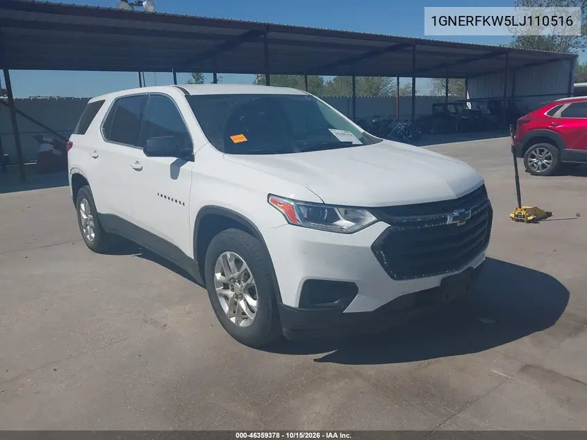 CHEVROLET TRAVERSE 2020, VIN 1GNERFKW5LJ110516