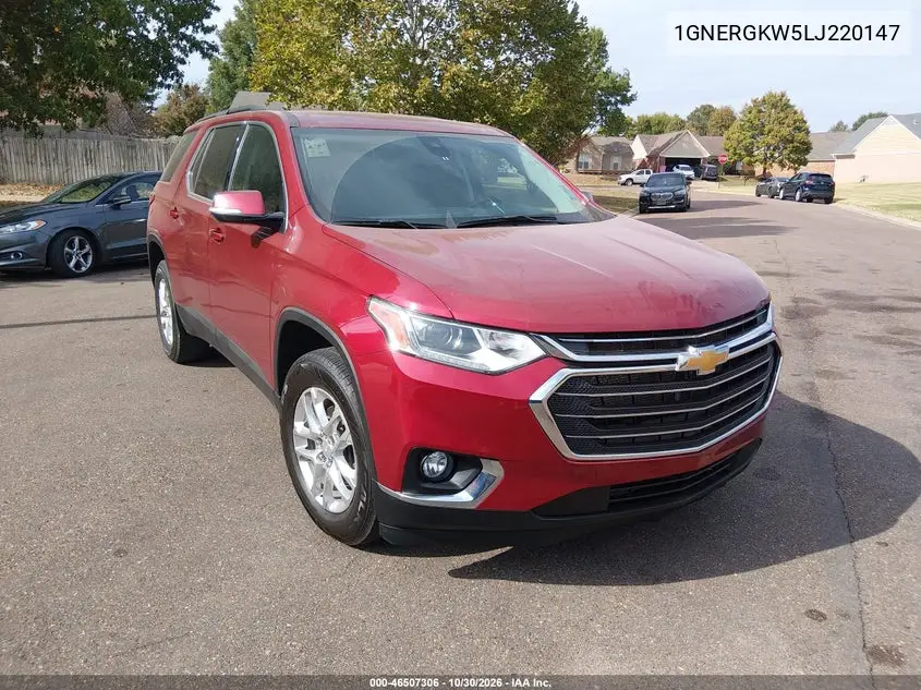CHEVROLET TRAVERSE 2020, VIN 1GNERGKW5LJ220147