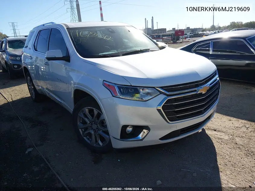 CHEVROLET TRAVERSE 2021, VIN 1GNERKKW6MJ219609