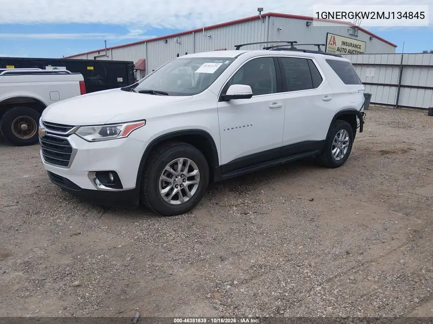 2021 CHEVROLET TRAVERSE VIN 1GNERGKW2MJ134845 — фото 2