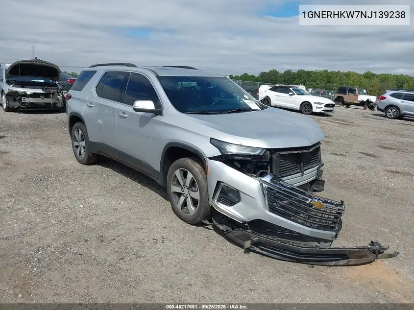 CHEVROLET TRAVERSE 2022, VIN 1GNERHKW7NJ139238