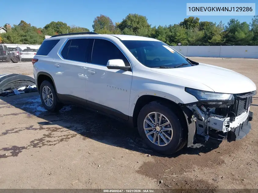 CHEVROLET TRAVERSE 2022, VIN 1GNEVGKW4NJ129286