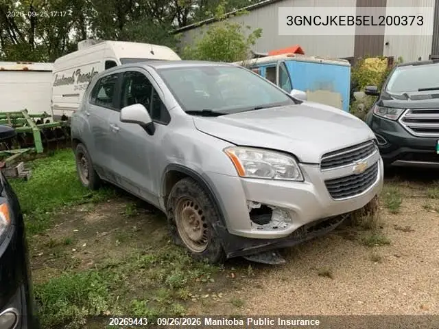 CHEVROLET TRAX 2014, VIN 3GNCJKEB5EL200373