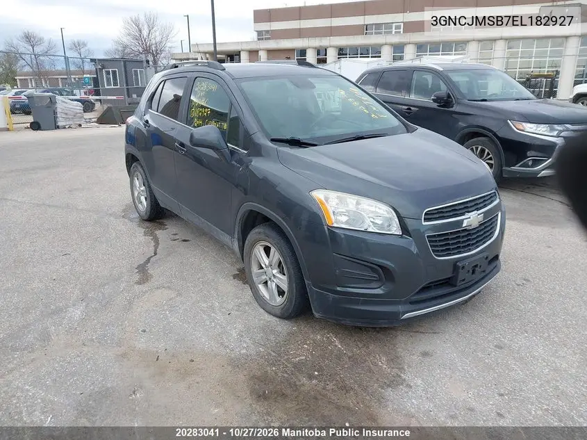 CHEVROLET TRAX 2014, VIN 3GNCJMSB7EL182927