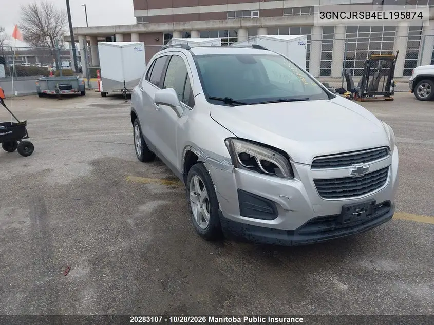 CHEVROLET TRAX 2014, VIN 3GNCJRSB4EL195874