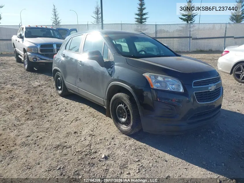 CHEVROLET TRAX 2015, VIN 3GNCJKSB6FL237440