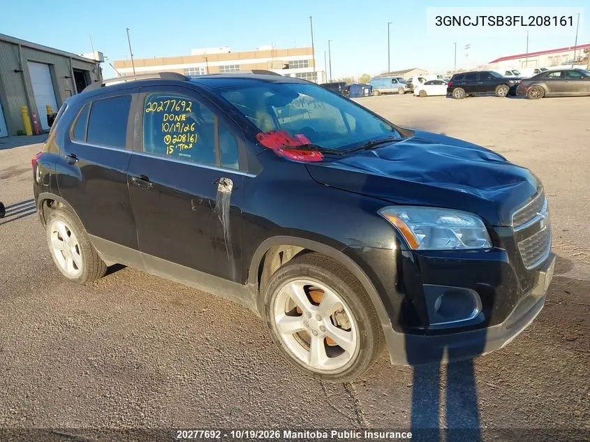 CHEVROLET TRAX 2015, VIN 3GNCJTSB3FL208161