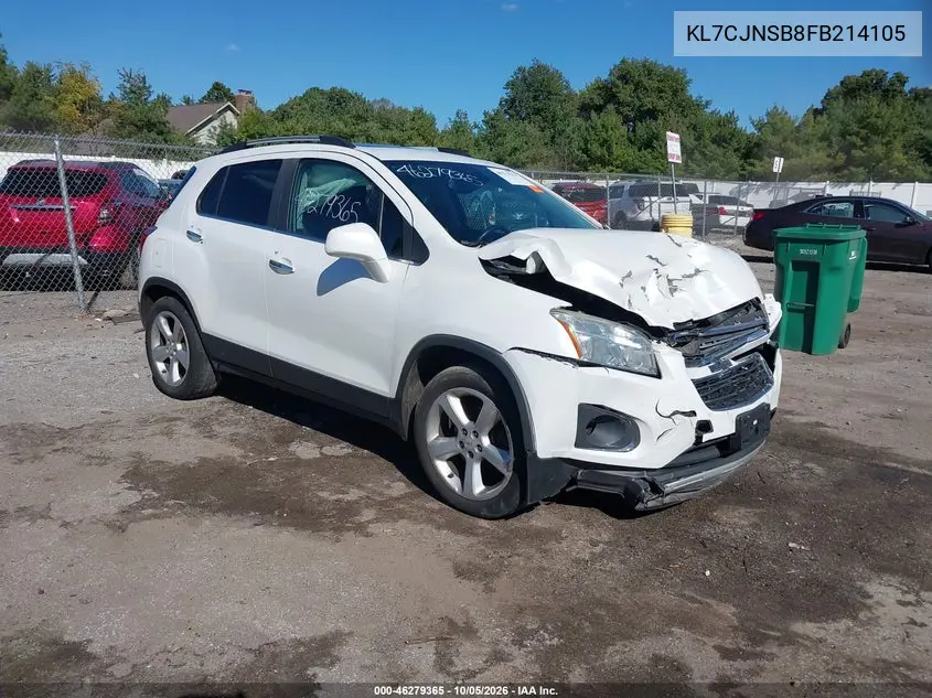 CHEVROLET TRAX 2015, VIN KL7CJNSB8FB214105