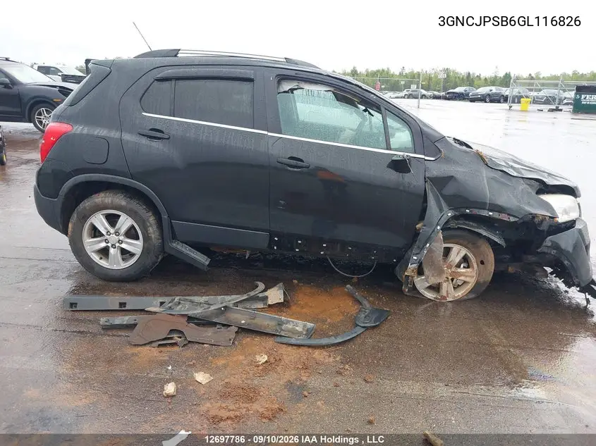 2016 CHEVROLET TRAX VIN 3GNCJPSB6GL116826 — фото 12