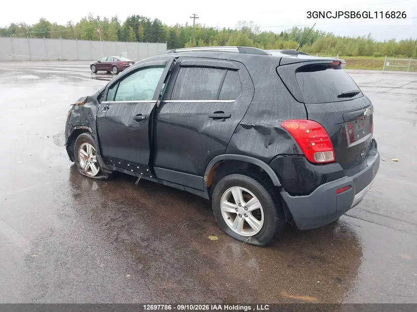 2016 CHEVROLET TRAX VIN 3GNCJPSB6GL116826 — фото 3
