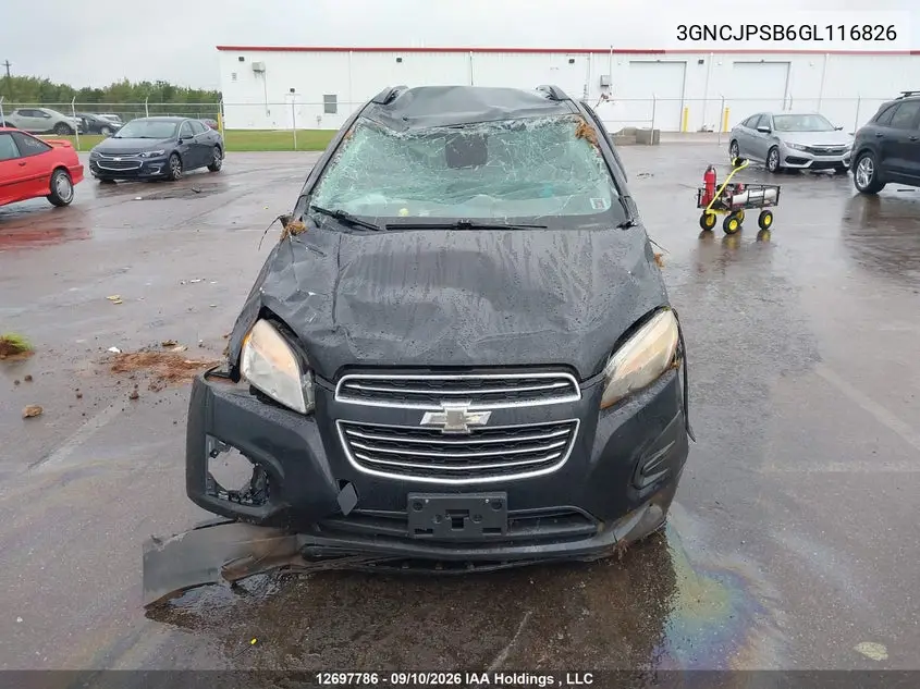 2016 CHEVROLET TRAX VIN 3GNCJPSB6GL116826 — фото 6