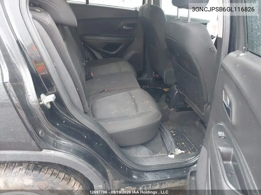 2016 CHEVROLET TRAX VIN 3GNCJPSB6GL116826 — фото 8