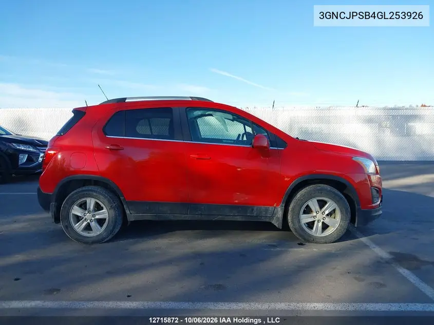2016 CHEVROLET TRAX VIN 3GNCJPSB4GL253926 — фото 14
