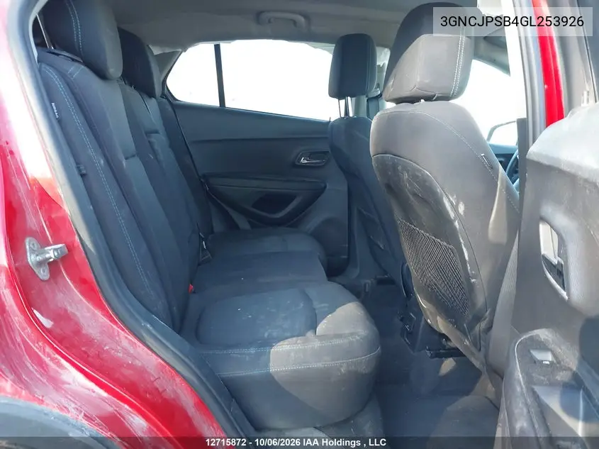 2016 CHEVROLET TRAX VIN 3GNCJPSB4GL253926 — фото 8