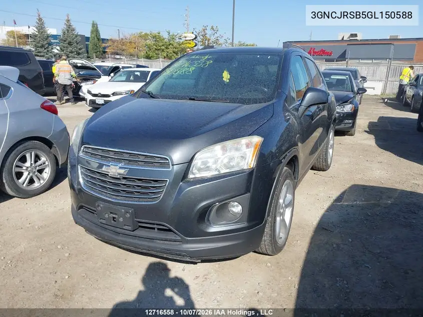 2016 CHEVROLET TRAX VIN 3GNCJRSB5GL150588 — фото 2