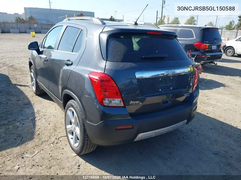 2016 CHEVROLET TRAX VIN 3GNCJRSB5GL150588 — фото 3