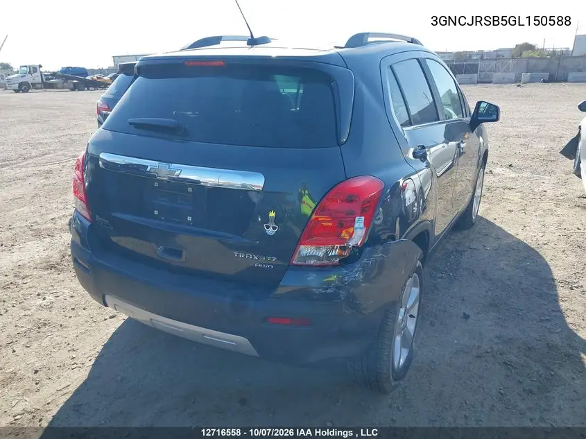 2016 CHEVROLET TRAX VIN 3GNCJRSB5GL150588 — фото 4
