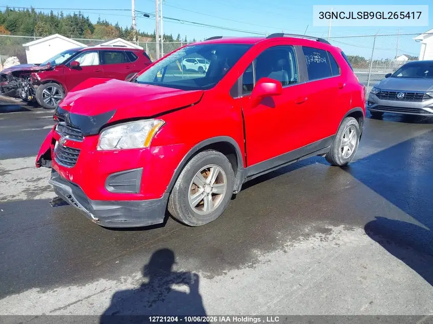 2016 CHEVROLET TRAX VIN 3GNCJLSB9GL265417 — фото 2