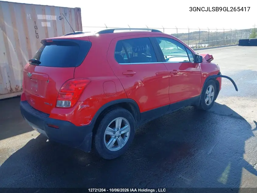 2016 CHEVROLET TRAX VIN 3GNCJLSB9GL265417 — фото 4