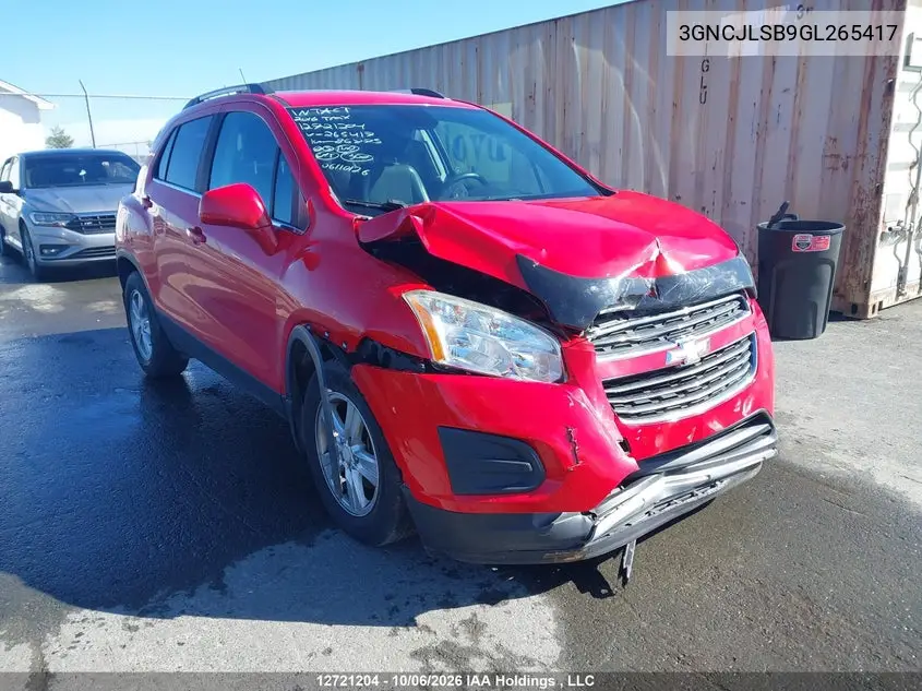 2016 CHEVROLET TRAX VIN 3GNCJLSB9GL265417 — фото 6